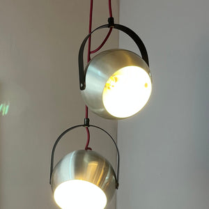 Kugellampe mit Kippmechanismus silber schwarz