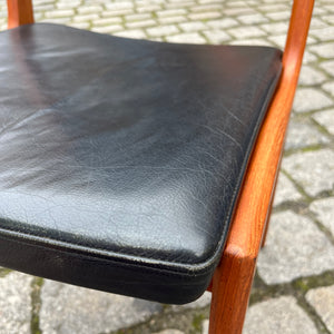 Set: 4x Esszimmerstuhl Teak & Echtleder K.S. Stolefabrik