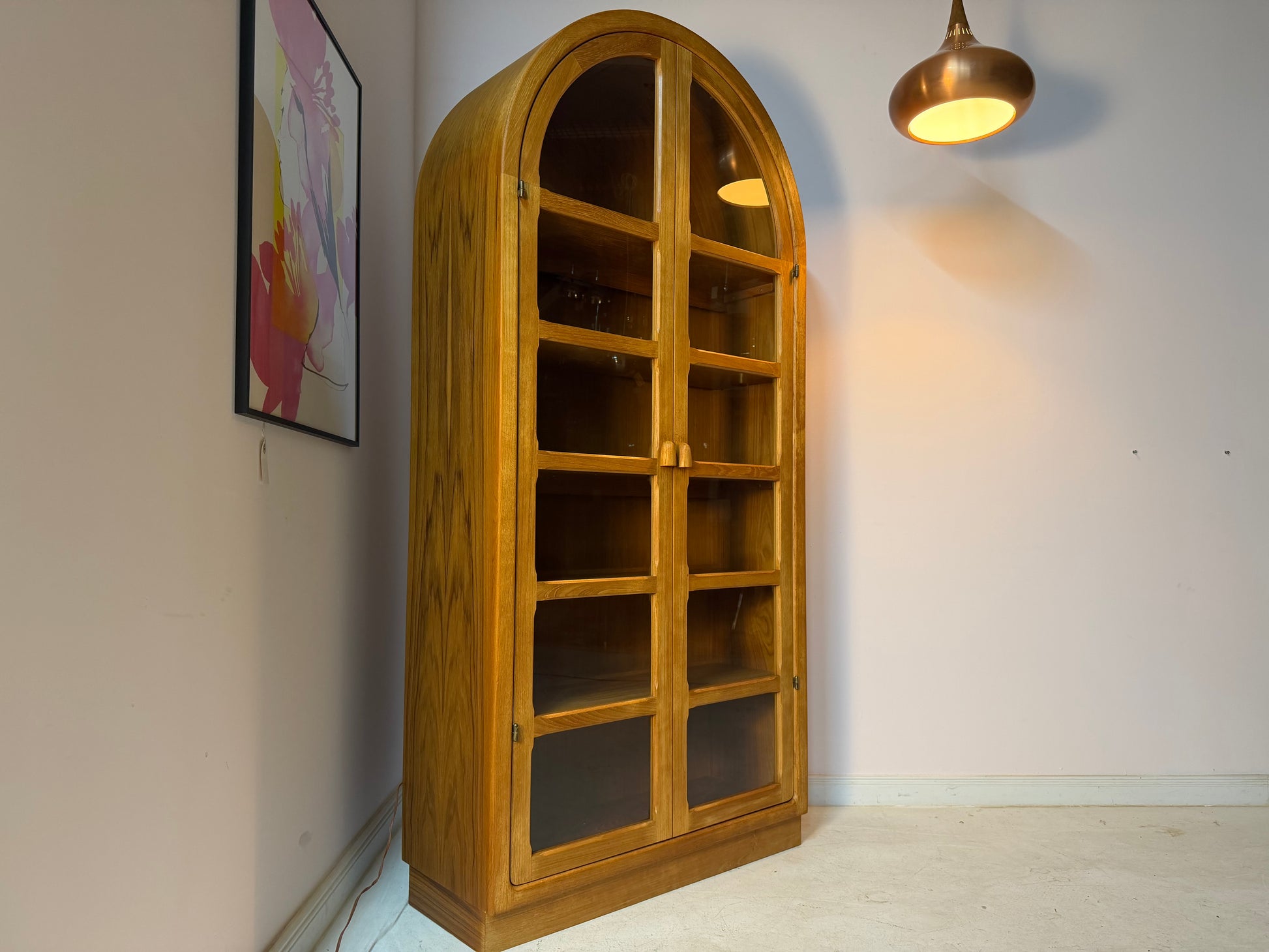 Rundbogen Vitrine Teak von Dyrlund