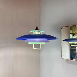 Lamellenlampe neu lackiert blau grün