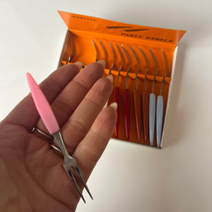 Set: Party Gabeln mit bunten Griffen