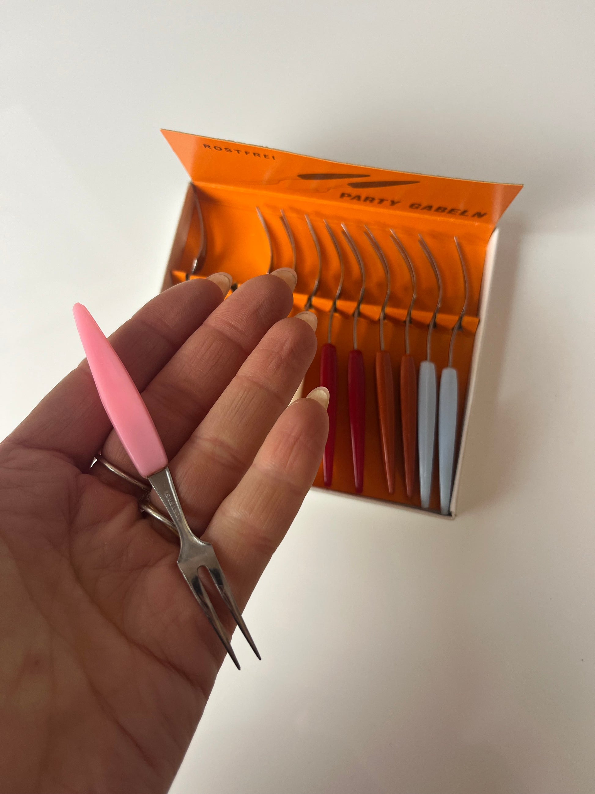 Set: Party Gabeln mit bunten Griffen