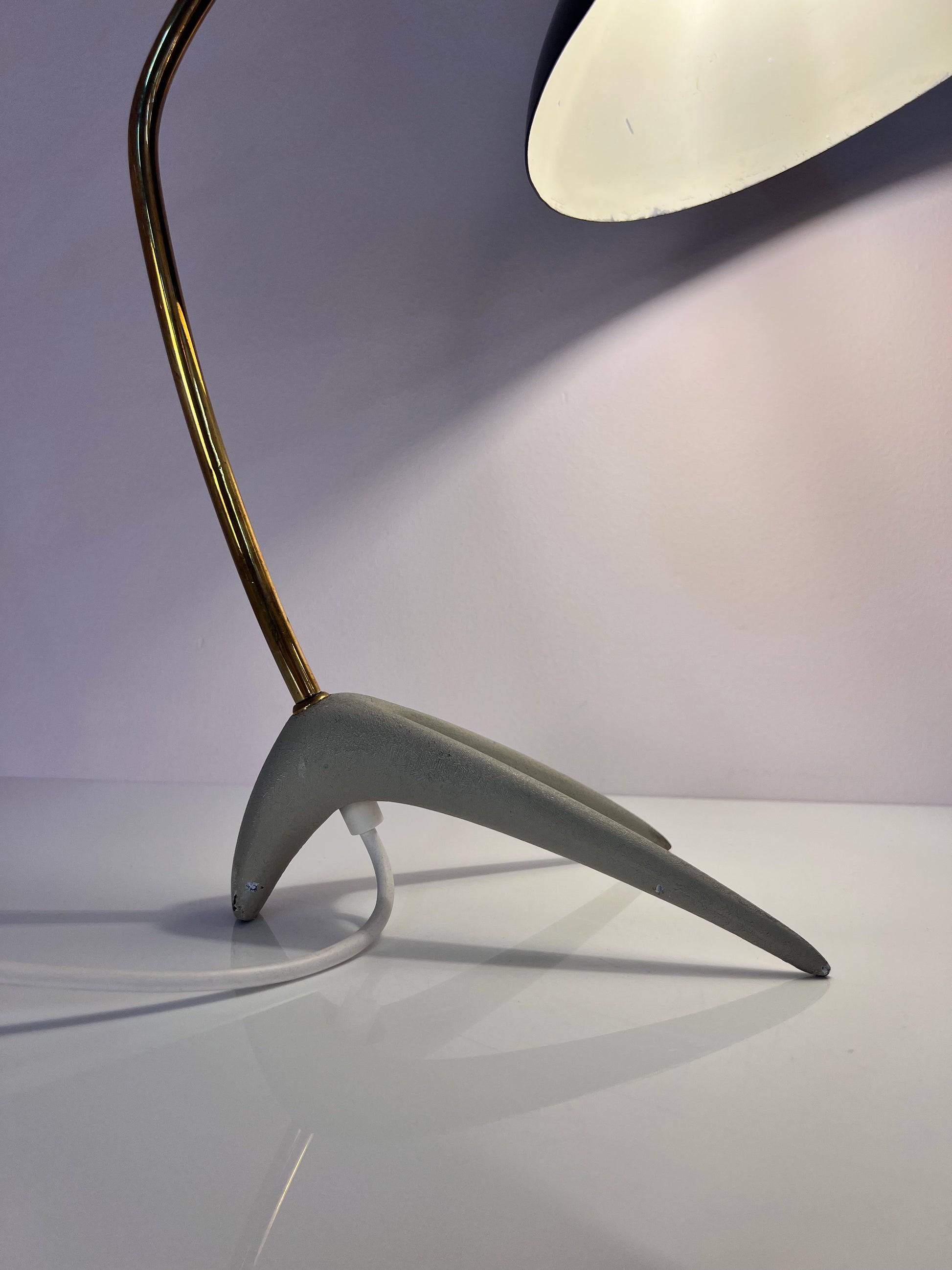 Tischlampe Krähenfuß / Diabolo schwarz weiß von Karl Heinz Kinsky für Cosack