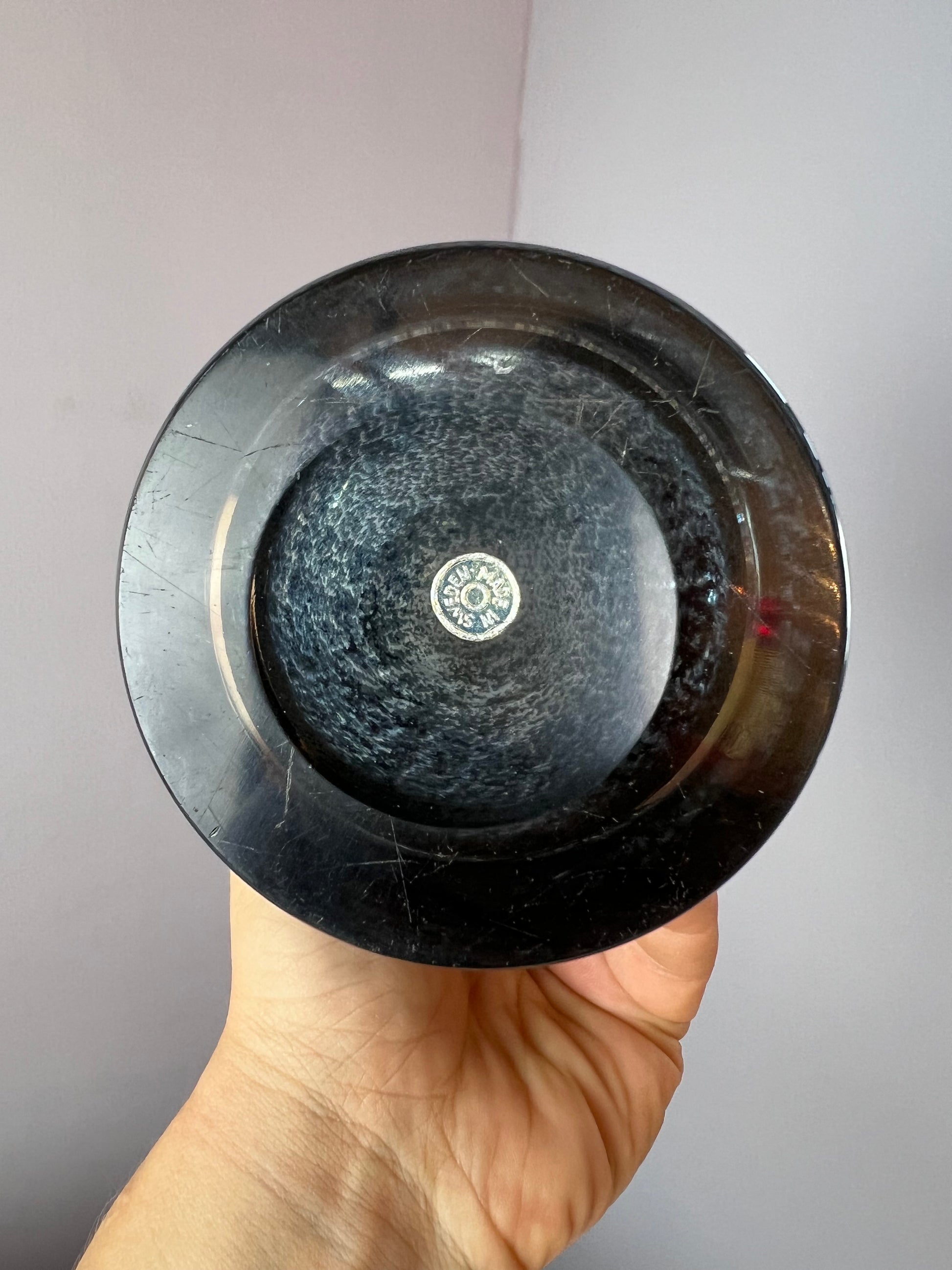 Vase grau von Bo Borgström für Åseda Glasbruk