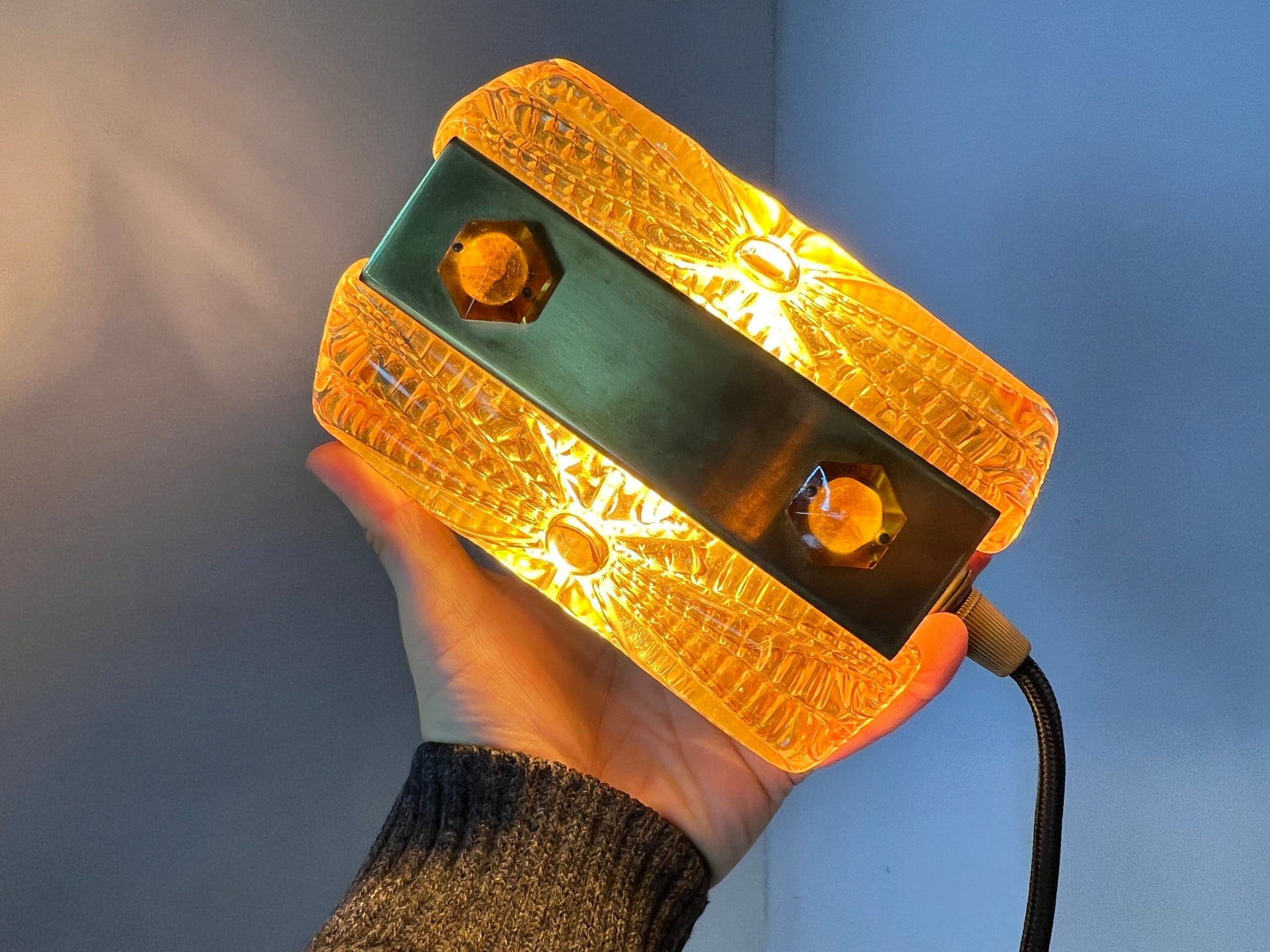 Wandlampe Glas Messing von Vitrika