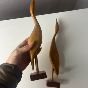 Set: 2 Kraniche Holz
