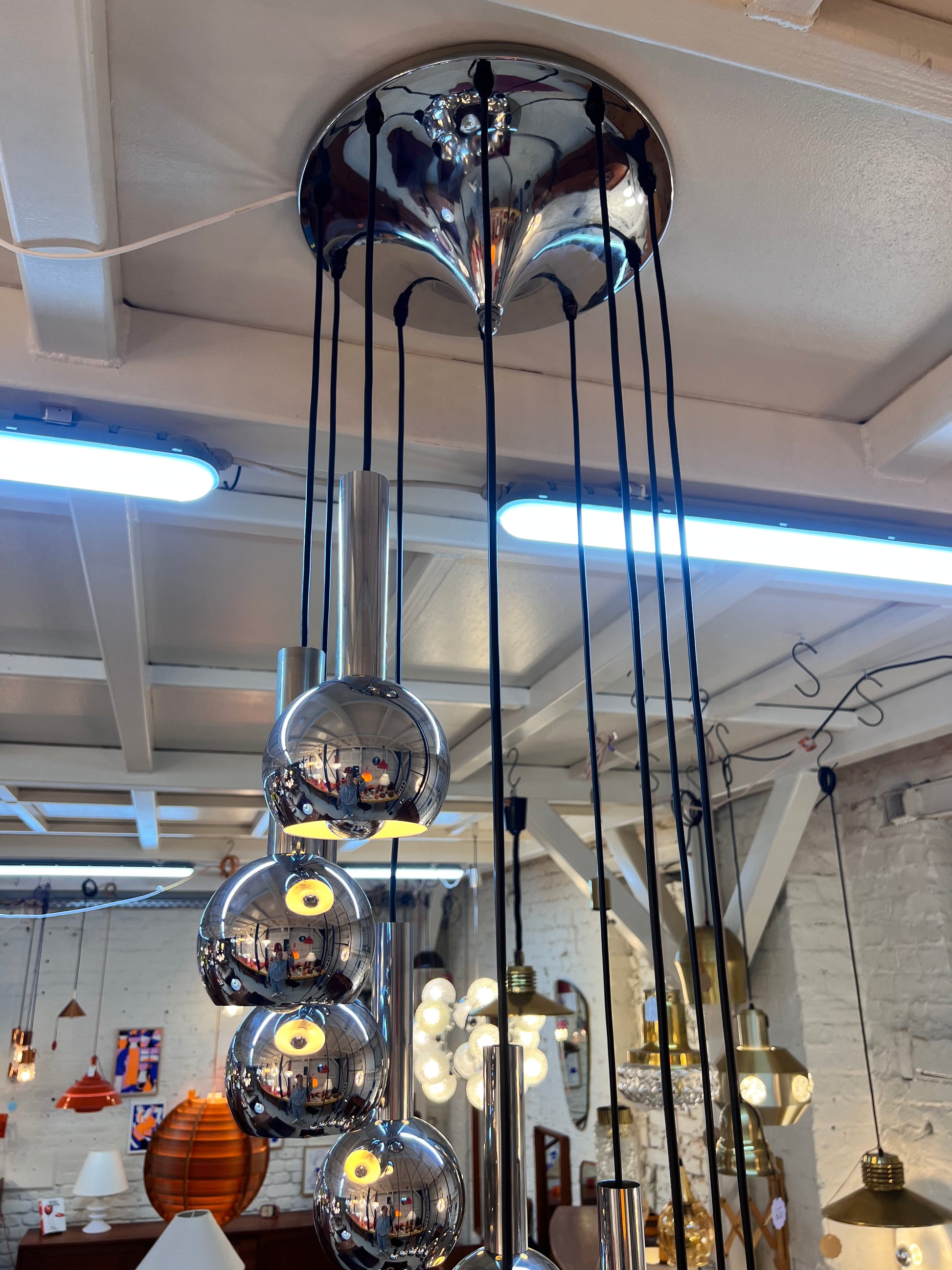 Kaskadenlampe 10-flammig Chrom von STAFF