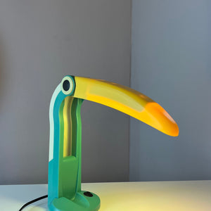 Tischlampe Toucan klein grün gelb von H.T. Huang