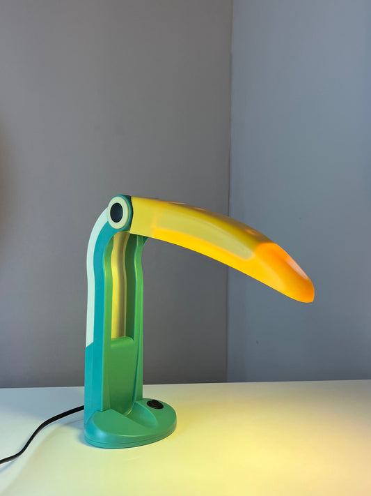 Tischlampe Toucan klein grün gelb von H.T. Huang