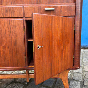 Highboard Teak mit Jalousietüren aus Dänemark