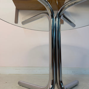 Runder Couchtisch Glas & Chrom