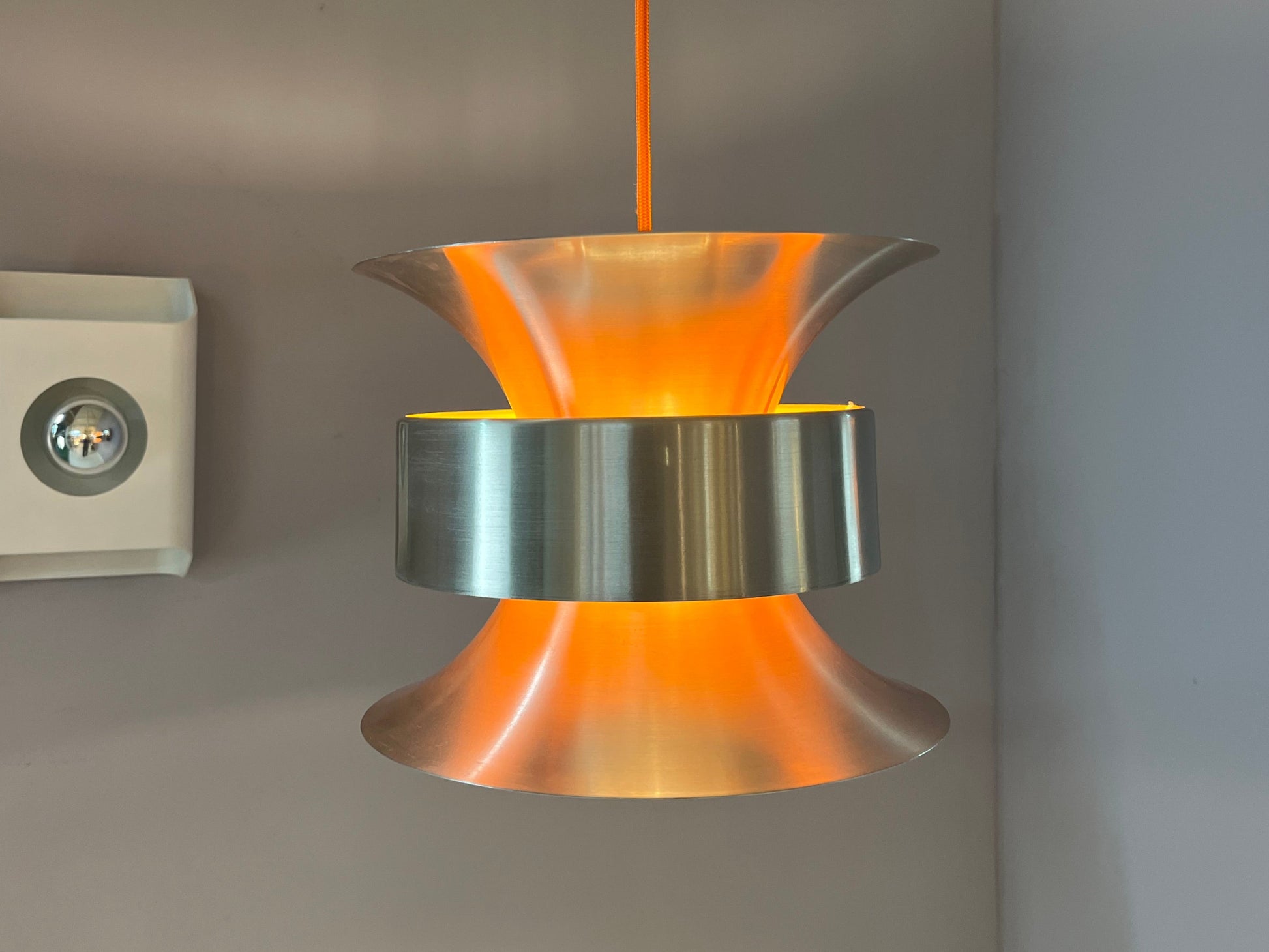 Lamellenlampe Diabolo silber orange von Carl Thore für Granhaga