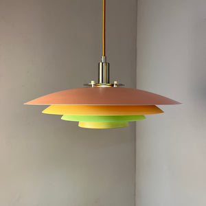 Lamellenlampe neu lackiert peach gelb mint aus Dänemark