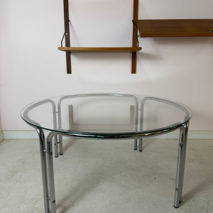 Runder Couchtisch Glas & Chrom