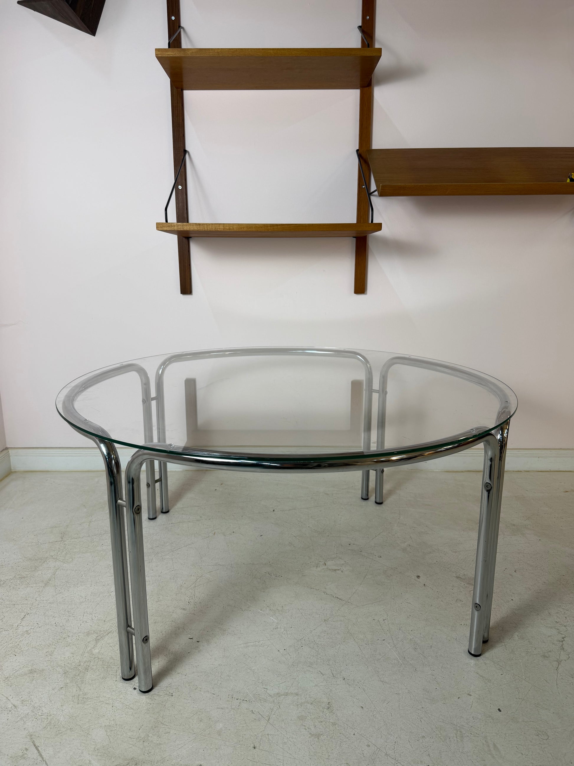 Runder Couchtisch Glas & Chrom