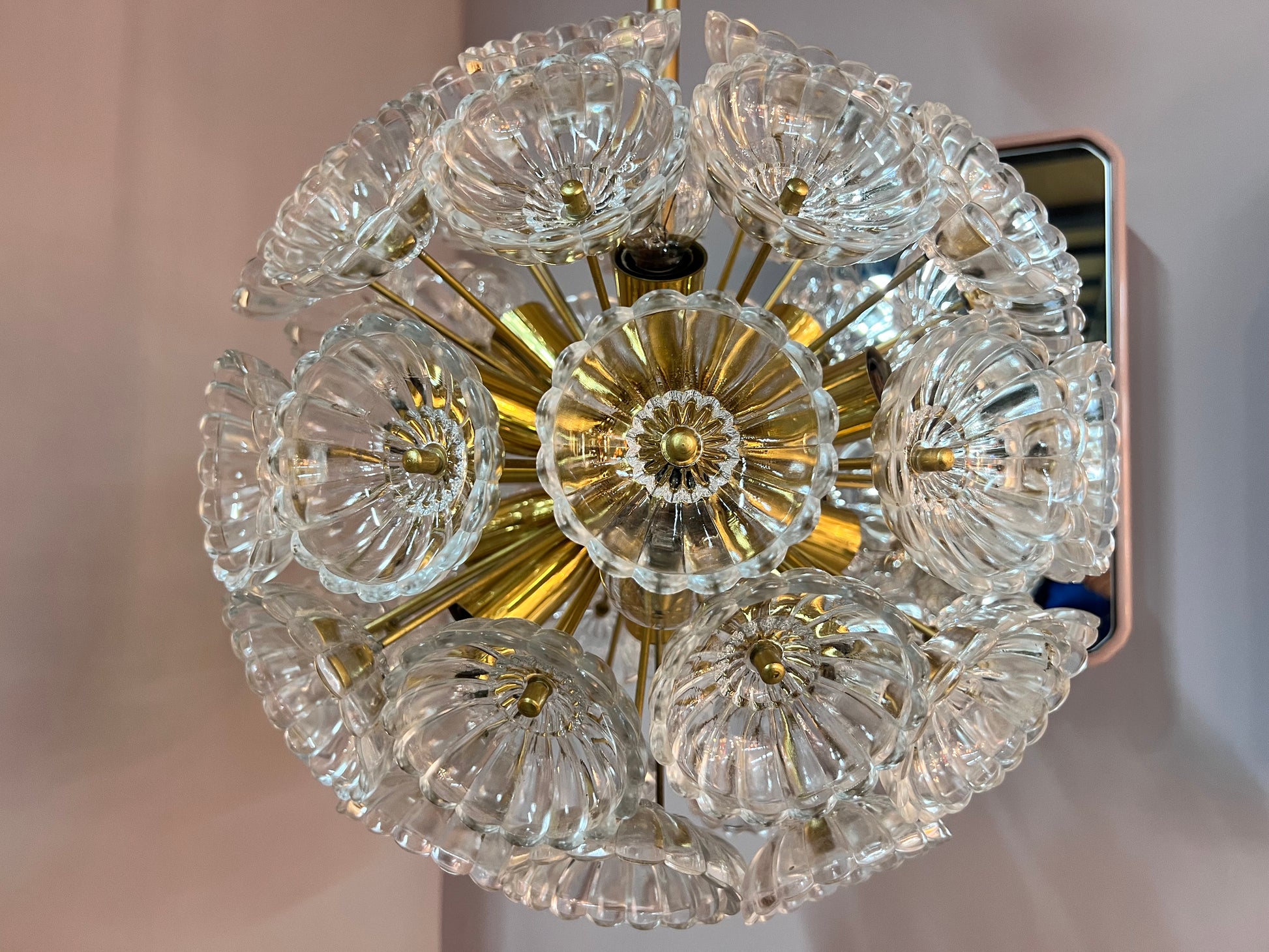 Kronleuchter "Pusteblume" von VEB Kristalleuchte Ebersbach