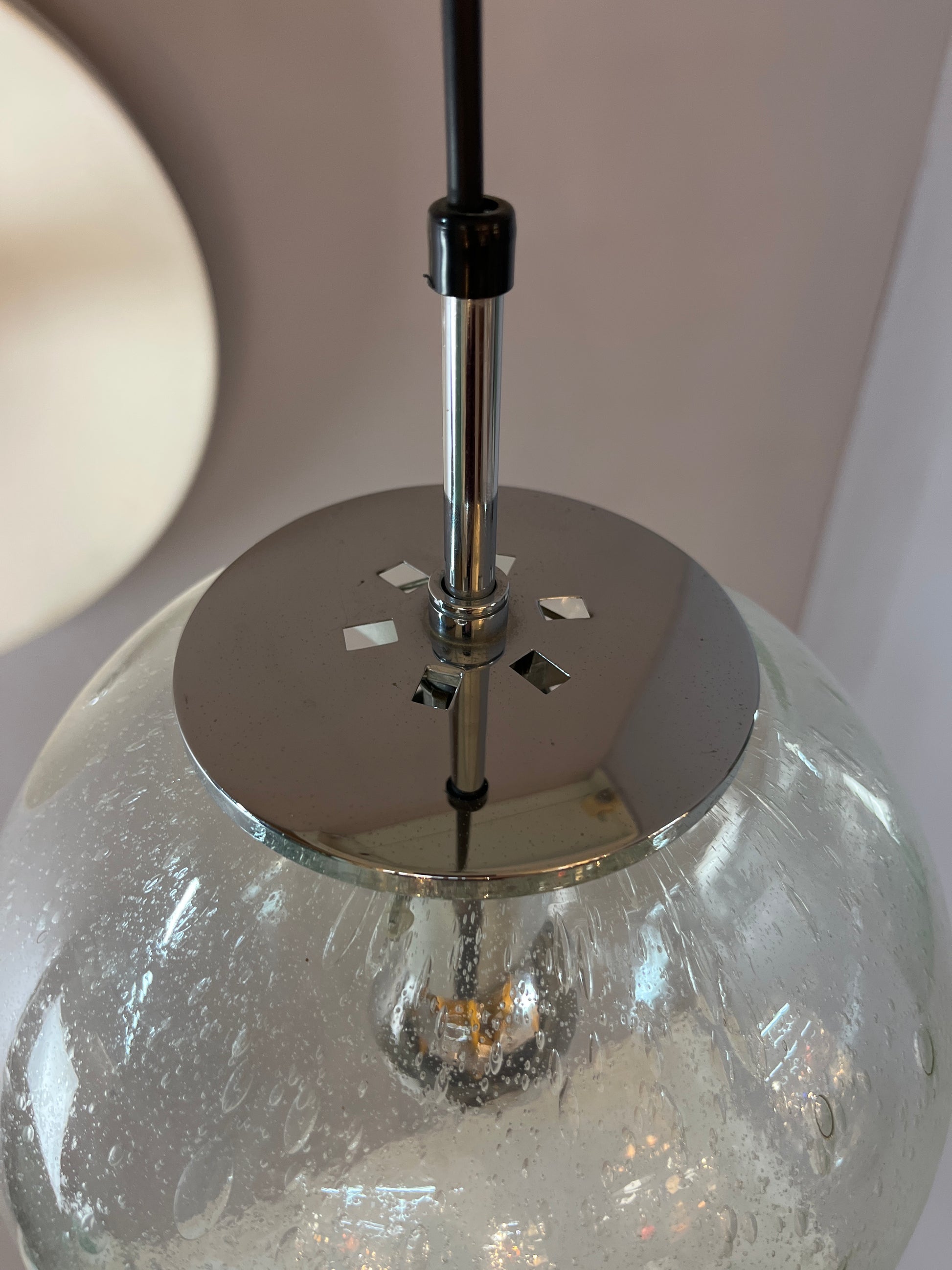 Kugellampe Einschlussglas Chrom von Glashütte Limburg