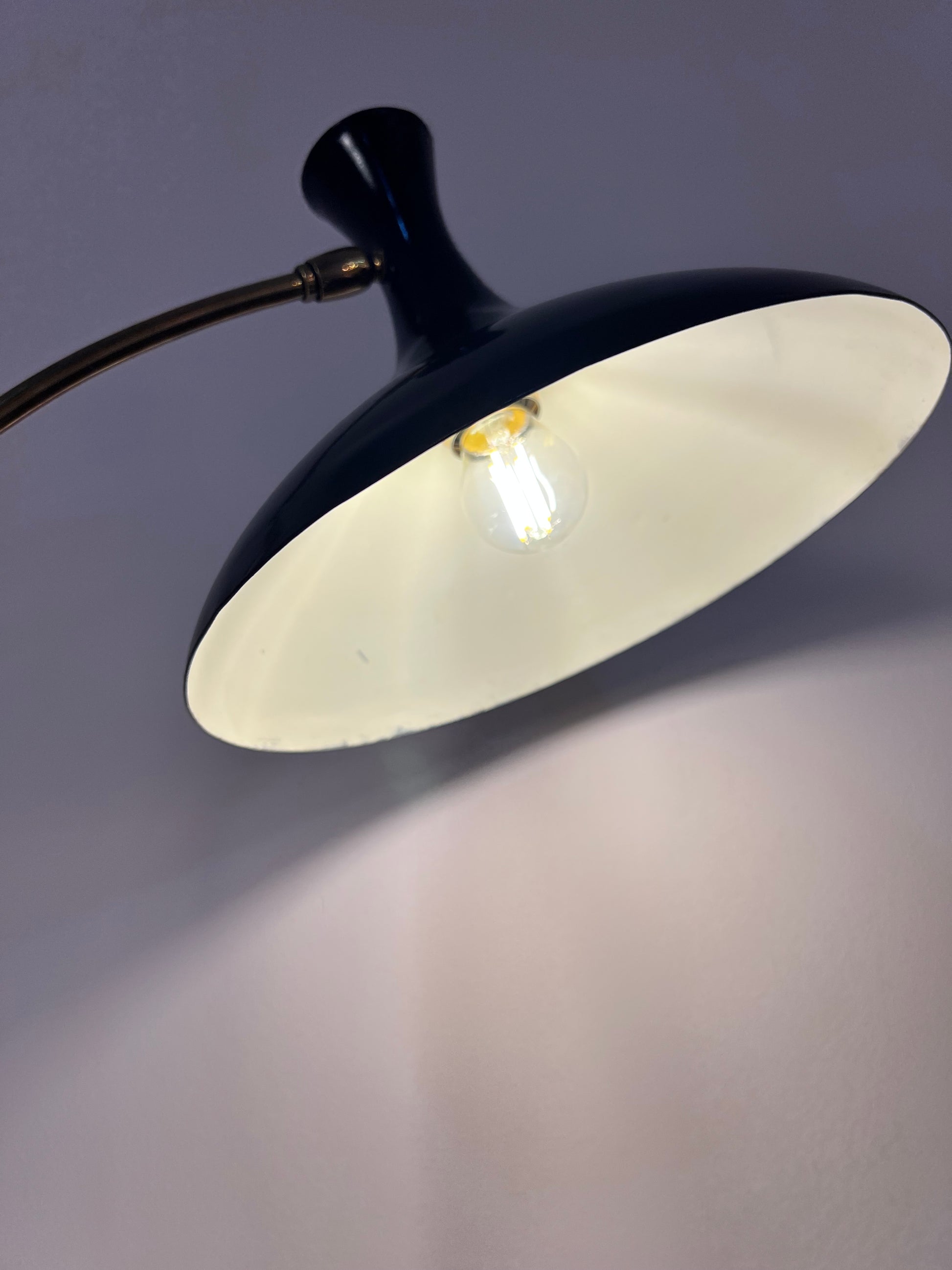 Tischlampe Krähenfuß / Diabolo schwarz weiß von Karl Heinz Kinsky für Cosack