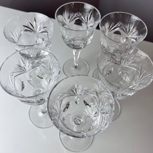 Set: 6x Weinglas Kristallglas