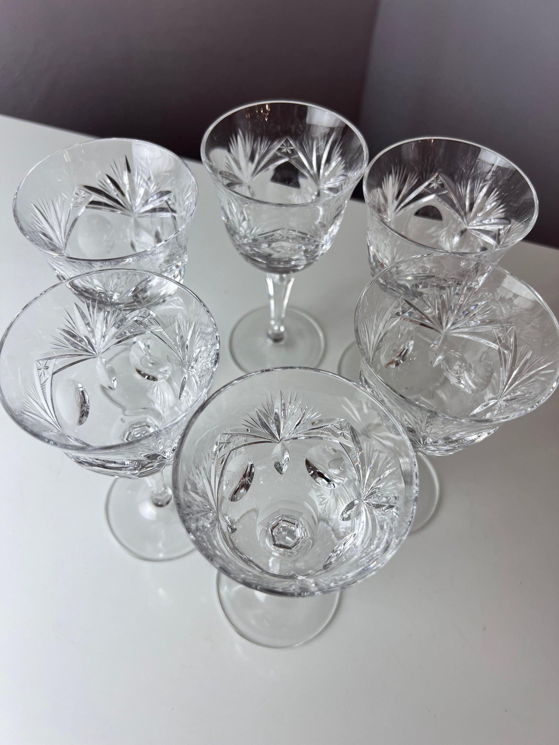 Set: 6x Weinglas Kristallglas