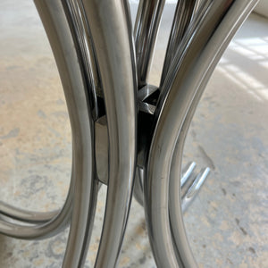 Runder Esstisch Rauchglas Chrom