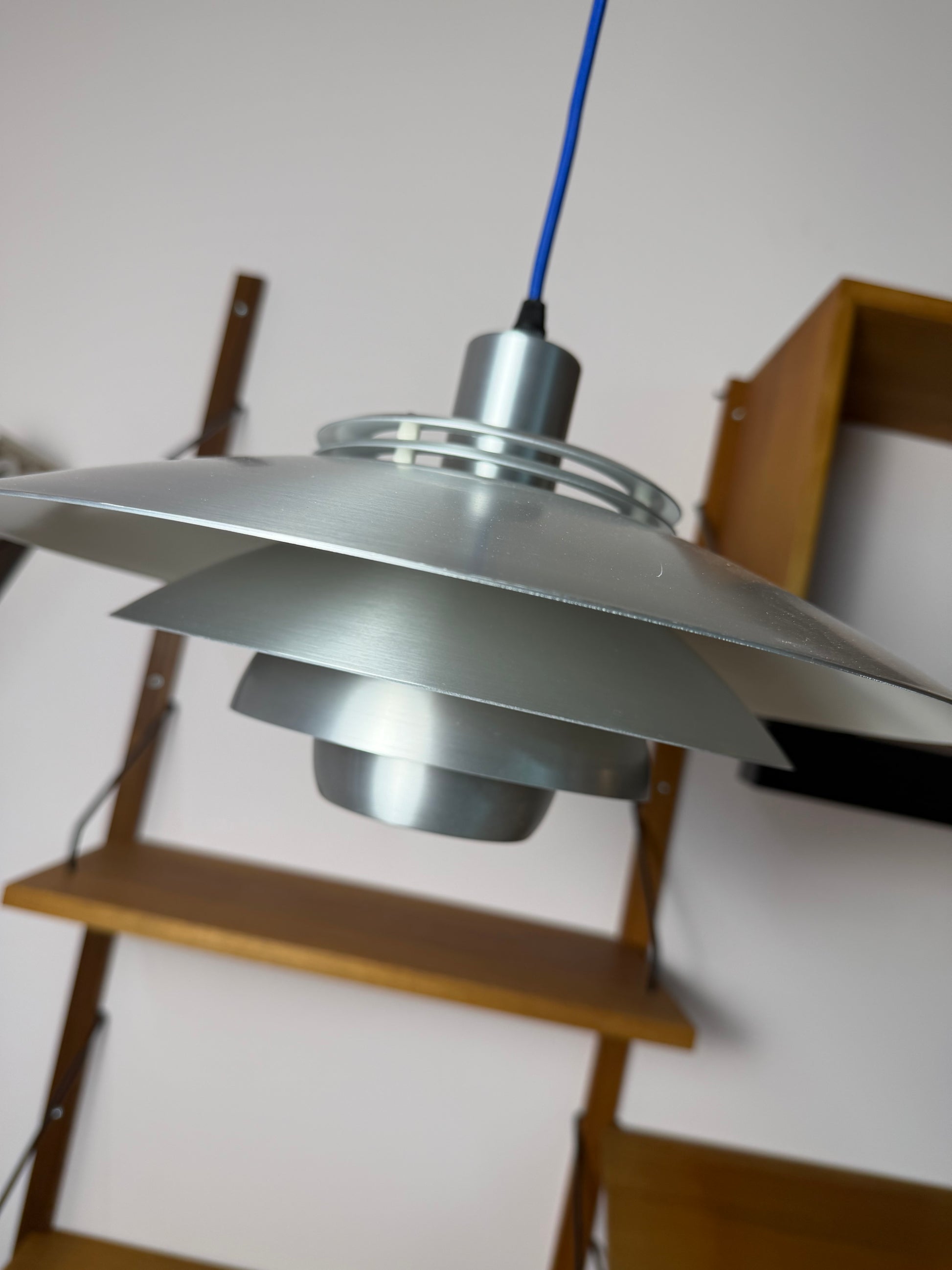 Lamellenlampe Modell Dania 2040 silber von Kurt Wiborg für JEKA