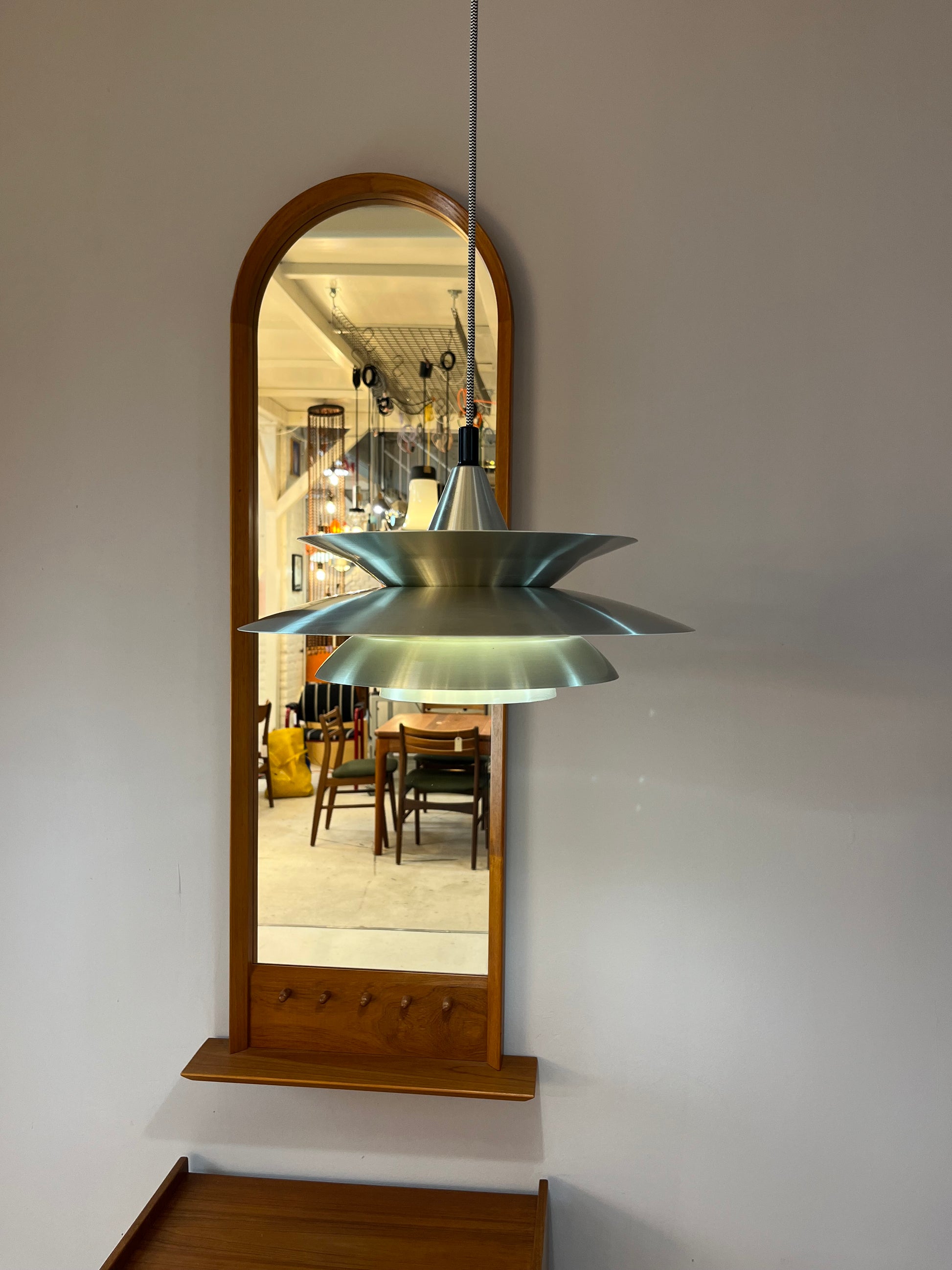 Lamellenlampe silber aus Dänemark