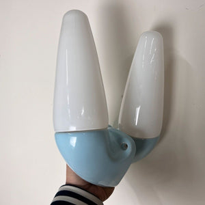 Set: 2x Wandlampe Modell 6035 hellblau von Sigvard Bernadotte für Ifö