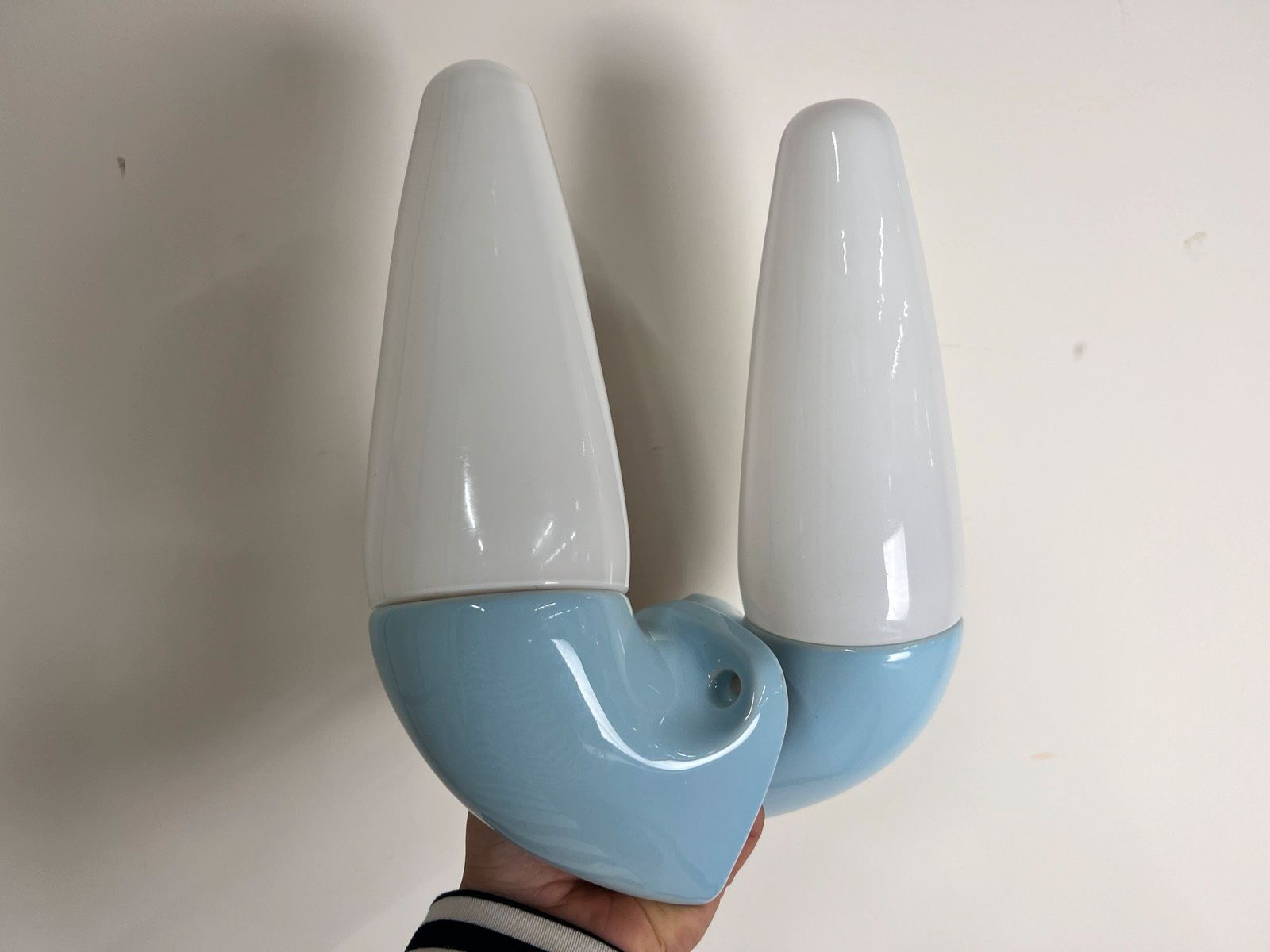 Set: 2x Wandlampe Modell 6035 hellblau von Sigvard Bernadotte für Ifö