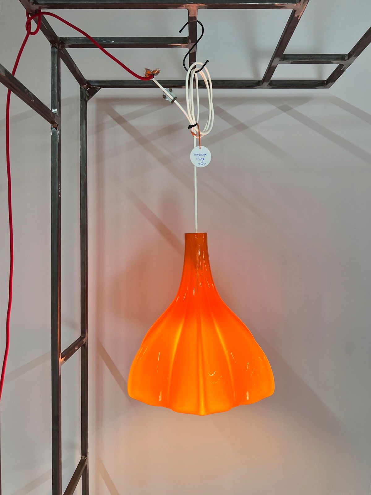 Blumenlampe orange Glas von Peill & Putzler