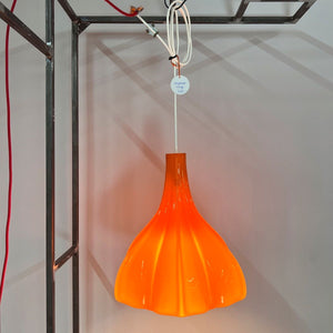 Blumenlampe orange Glas von Peill & Putzler