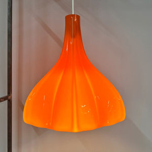 Blumenlampe orange Glas von Peill & Putzler