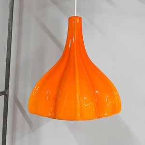 Blumenlampe orange Glas von Peill & Putzler