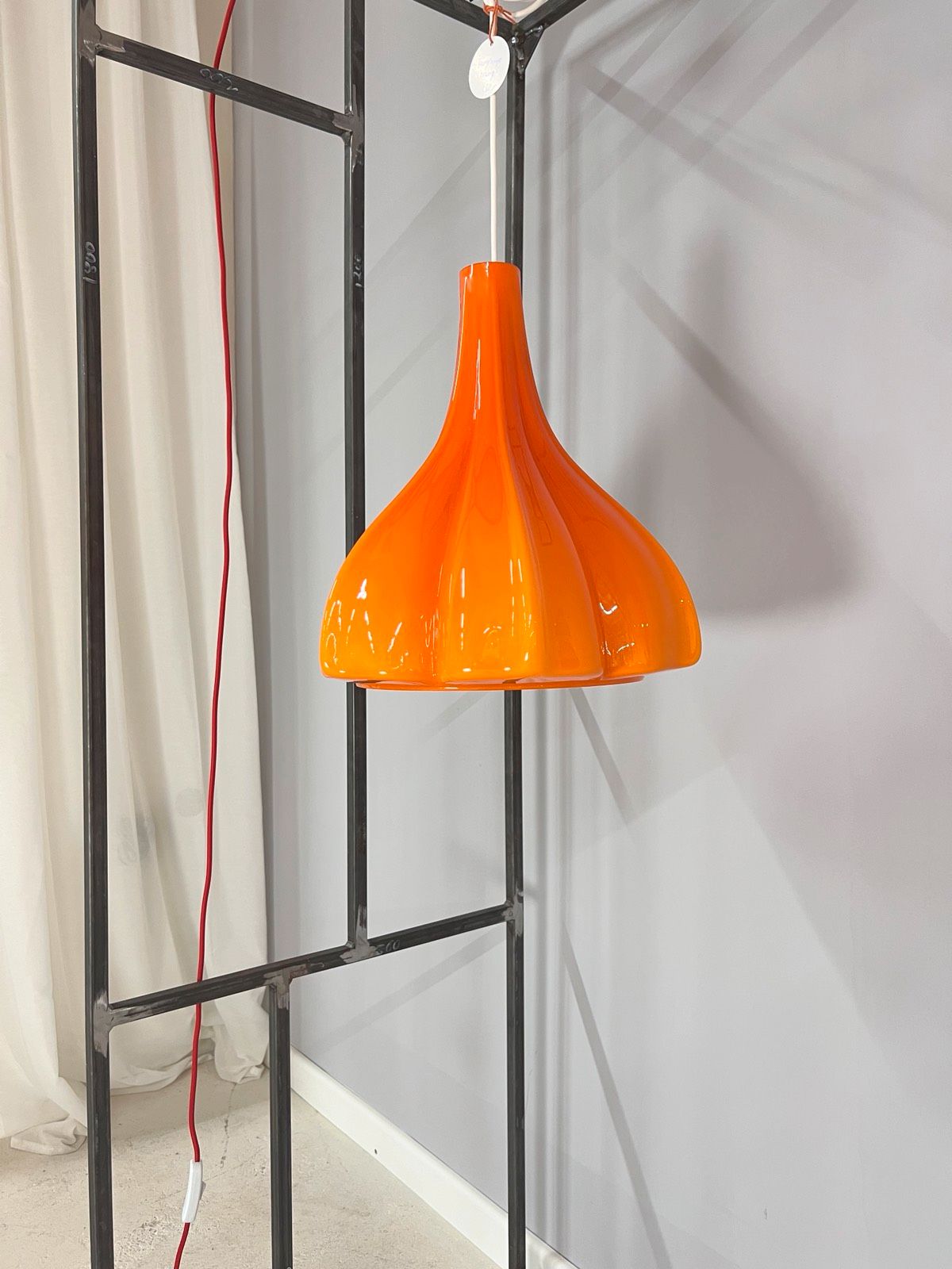 Blumenlampe orange Glas von Peill & Putzler