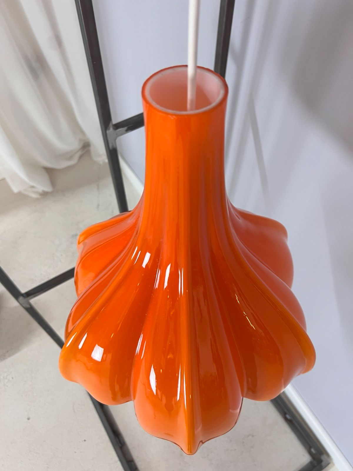 Blumenlampe orange Glas von Peill & Putzler