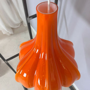 Blumenlampe orange Glas von Peill & Putzler