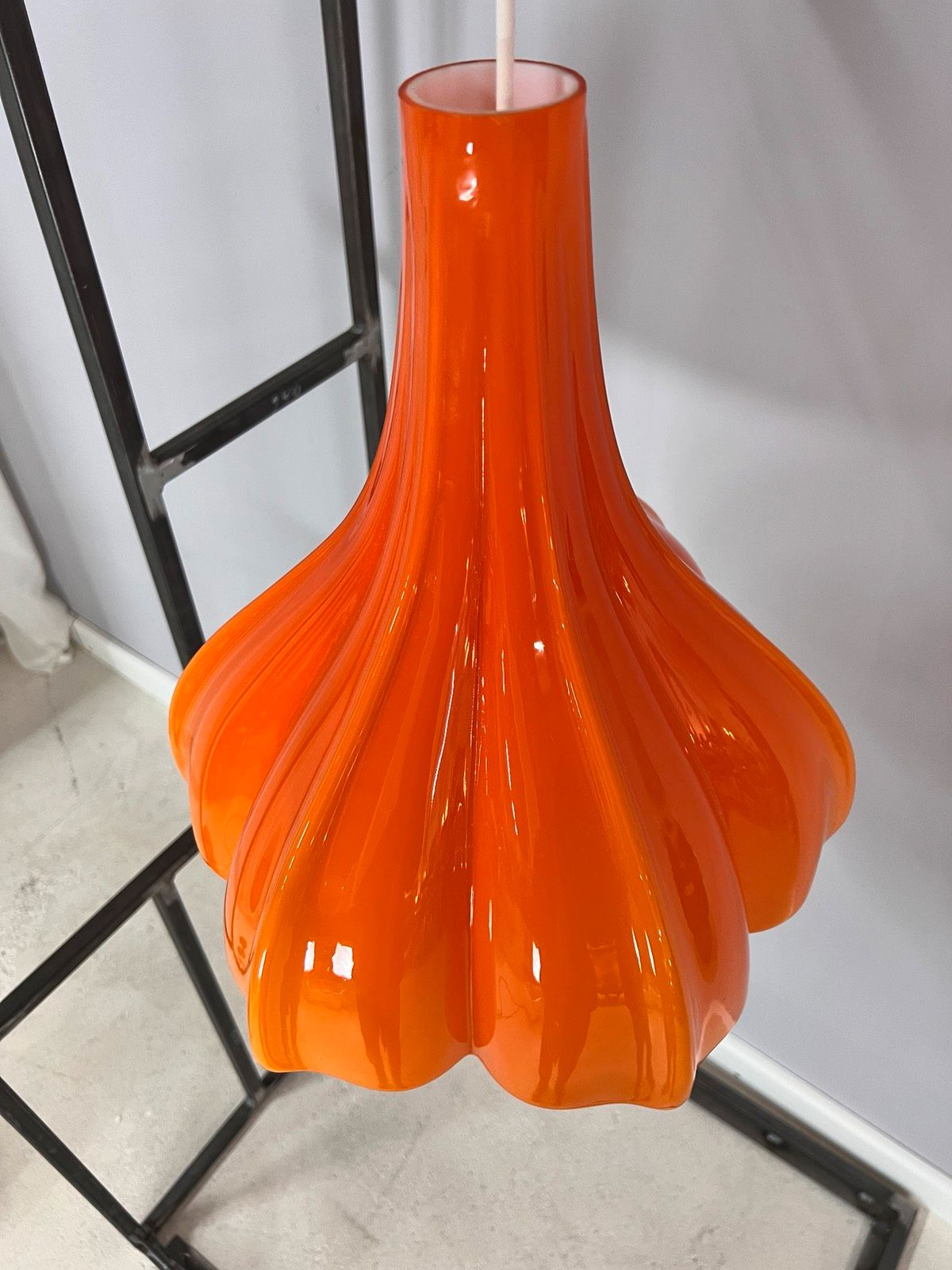 Blumenlampe orange Glas von Peill & Putzler