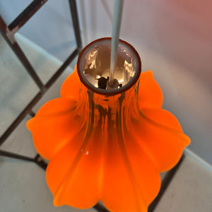 Blumenlampe orange Glas von Peill & Putzler