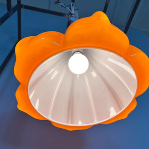 Blumenlampe orange Glas von Peill & Putzler