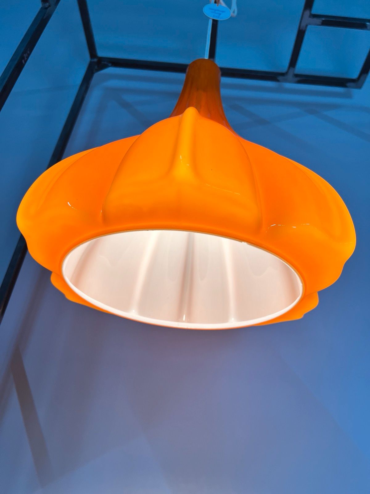 Blumenlampe orange Glas von Peill & Putzler