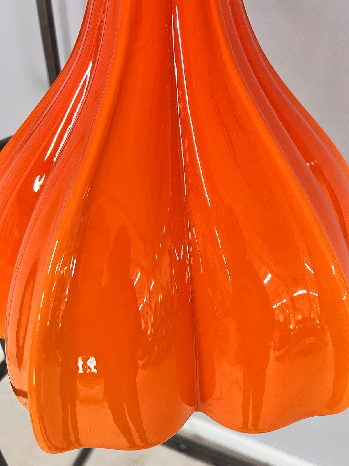 Blumenlampe orange Glas von Peill & Putzler