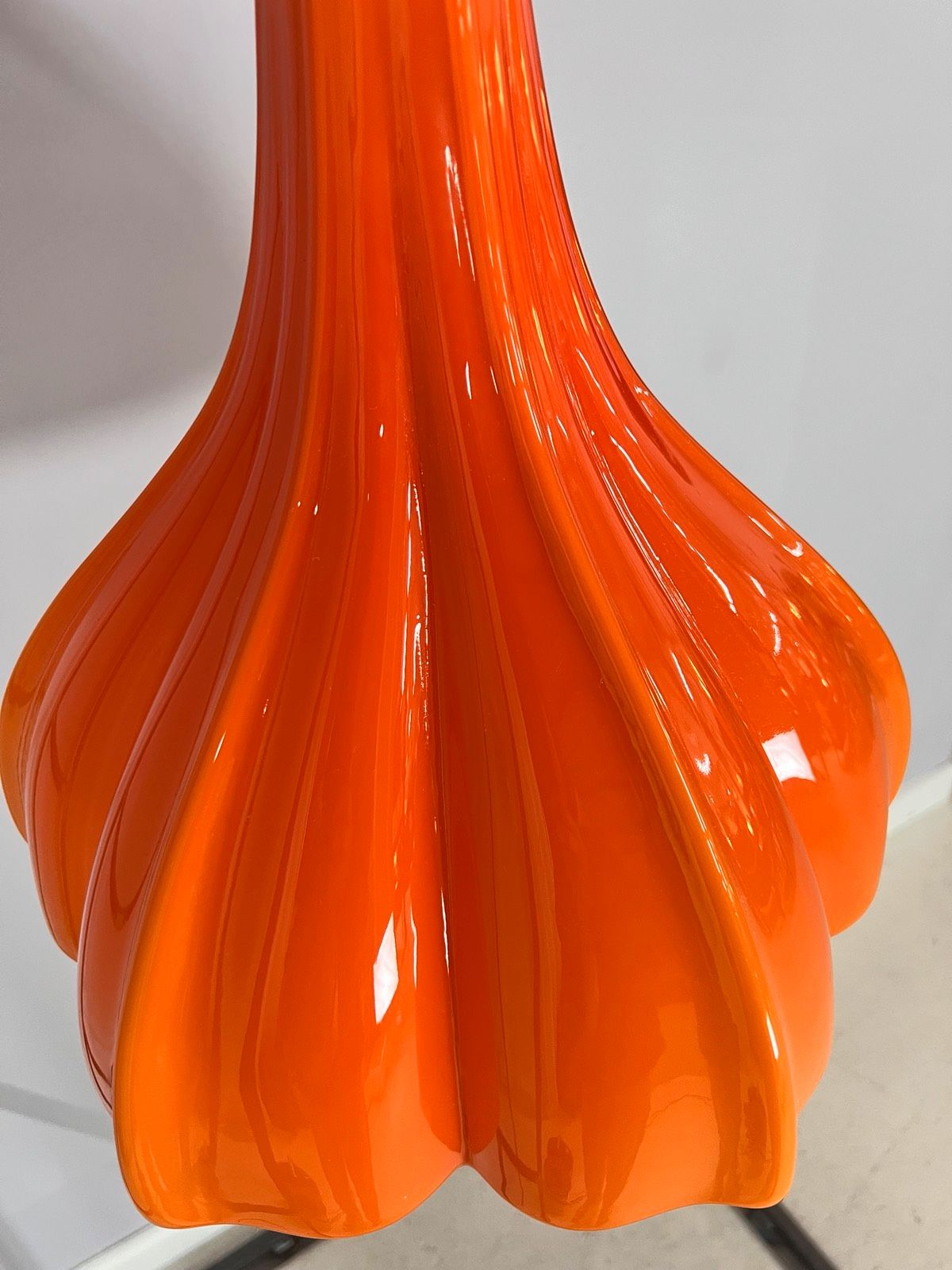 Blumenlampe orange Glas von Peill & Putzler