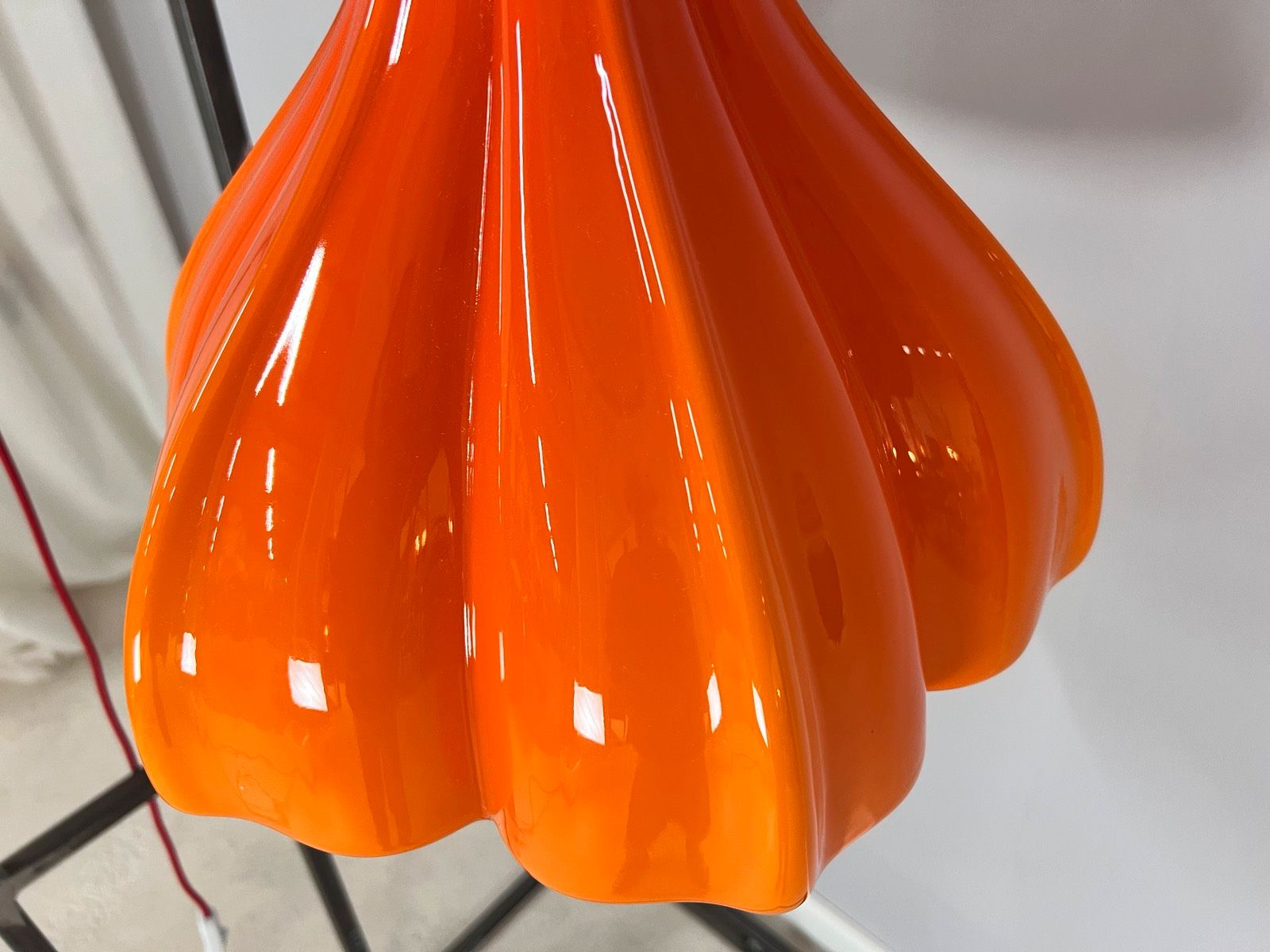 Blumenlampe orange Glas von Peill & Putzler