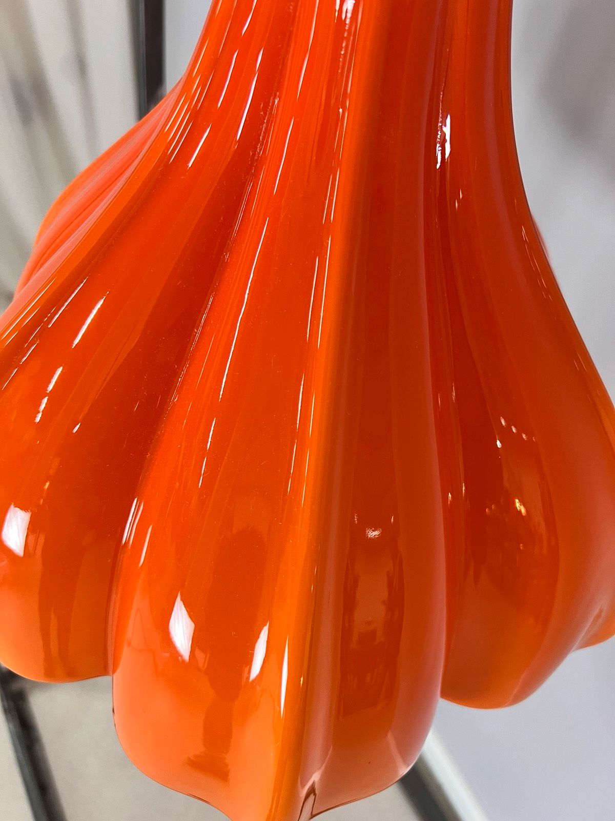 Blumenlampe orange Glas von Peill & Putzler