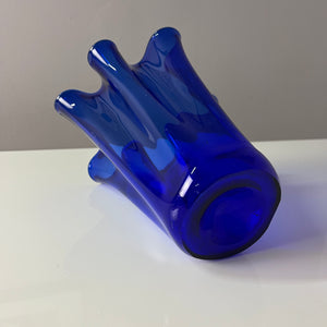 Vase Fazoletto blau Glas