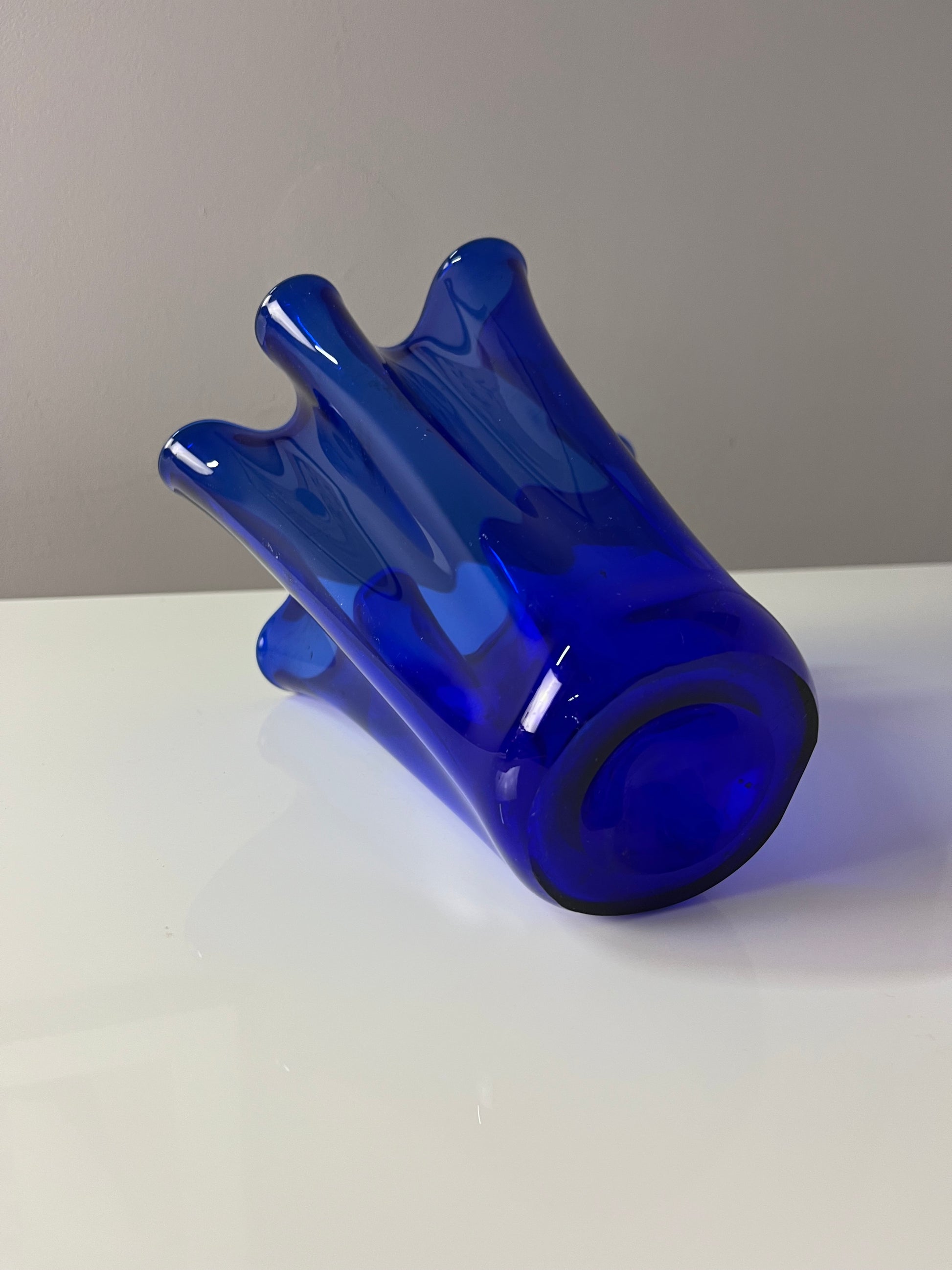 Vase Fazoletto blau Glas