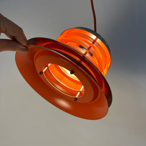 Lamellenlampe silber orange von Carl Thore für Granhaga