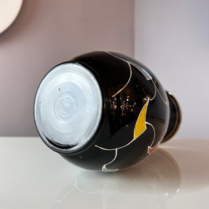 Vase schwarz Hyalithglas von Glasveredelung Karl Grossmann