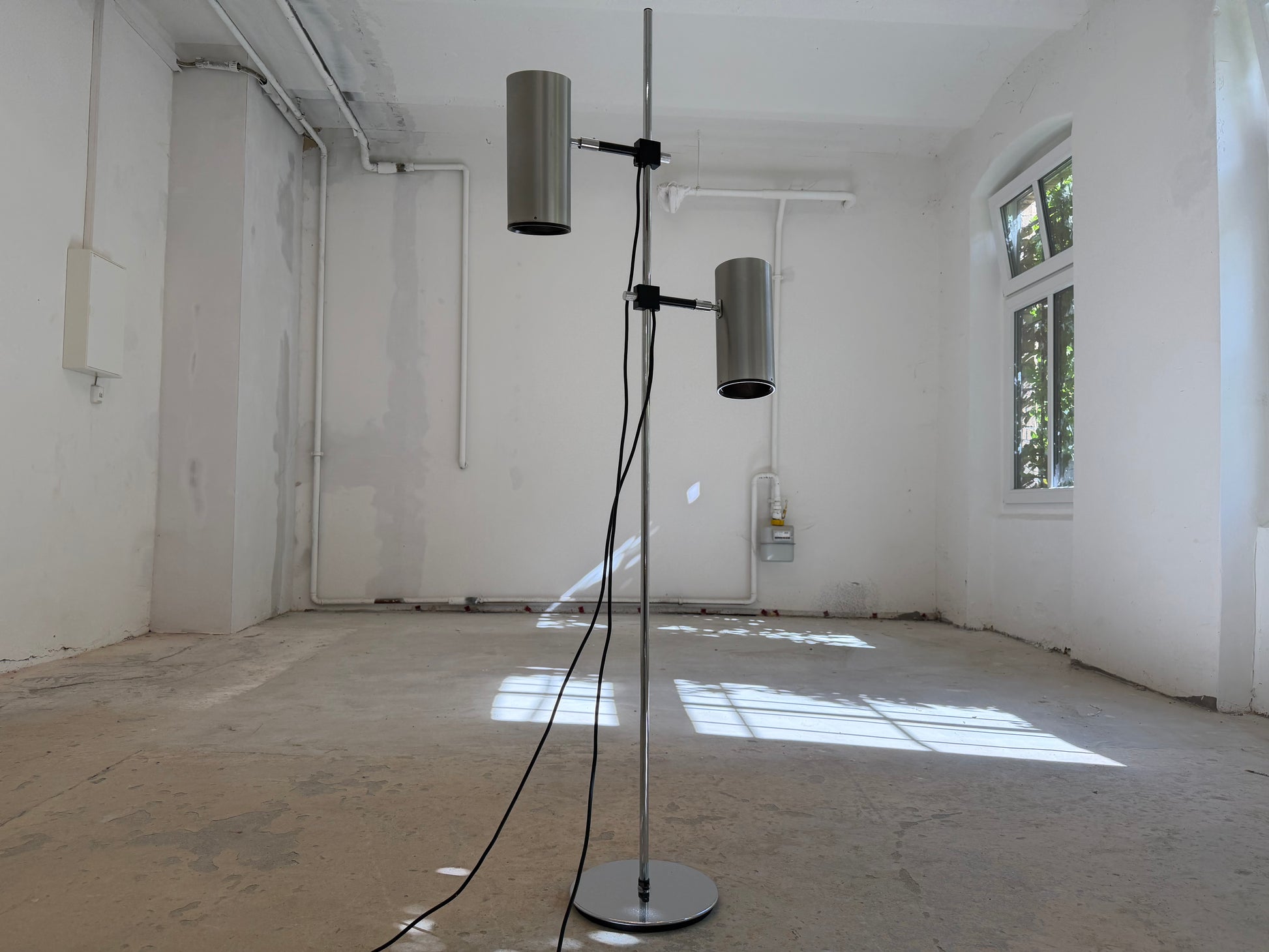 Stehlampe silber von Arnold Berges für Staff