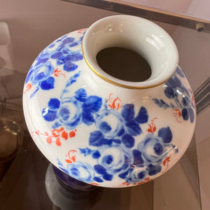Vase blau weiß Porzellan von Unterweissbach